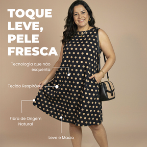 Vestido Amanda com Bolsos Poá