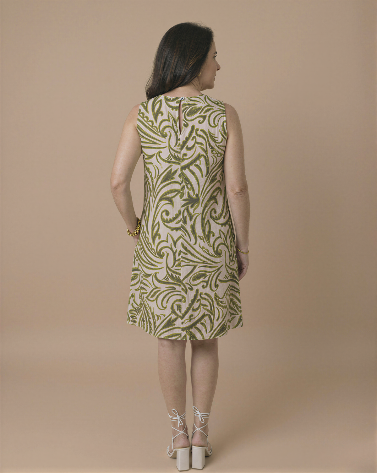 Vestido Amanda com Bolsos Floral Verde